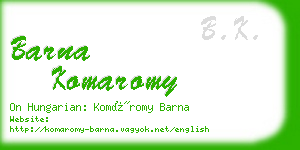 barna komaromy business card